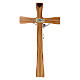 Krucyfiks styl nowoczesny z drewna oliwnego, wys. 25 cm, Ciało Chrystusa metal 10 cm s3