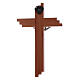 Krucyfiks styl nowoczesny z drewna gruszy, wzór nacięty, 12 cm, Ciało Chrystusa metalowe s2