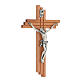 Modernes Kruzifix Birnbaumholz Christus Metall 16cm s3