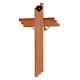 Crucifixo moderno em madeira de pereira 16 cm com corpo prateado s2