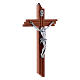 Modernes Kruzifix Birnbaumholz Christus Metall 21cm s2