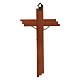 Crucifixo moderno em madeira de pereira 21 cm corpo metálico s3