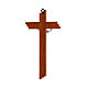 Crucifix moderne en bois de poirier 25 cm avec corps métallique s5