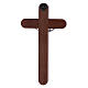 Crucifix in pear wood rounded 16 cm silver body s3