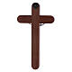 Crucifix arrondi moderne en bois de poirier 16 cm avec corps métallique s3