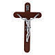 Krucyfiks z zaokrąglonymi końcami, styl nowoczesny, drewno gruszy, wys. 16 cm, z Ciałem Chrystusa w kolorze srebrnym s1