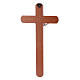 Crucifix in pear wood rounded 25 cm silver body s3
