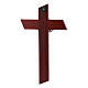 Modern crucifix in padouk wood and olive wood with silver Christ's body 16 cm s3