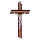 Kruzifix Oliven- und Padouk Holz versilberten Christus 21cm s1