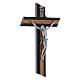 Modern crucifix in wenge wood and olive wood with silver Christ's body 16 cm s2