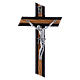 Crucifixo moderno wenge e oliveira 16 cm s1