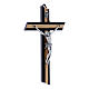 Modern crucifix in wenge wood and olive wood with silver Christ's body 21 cm s2