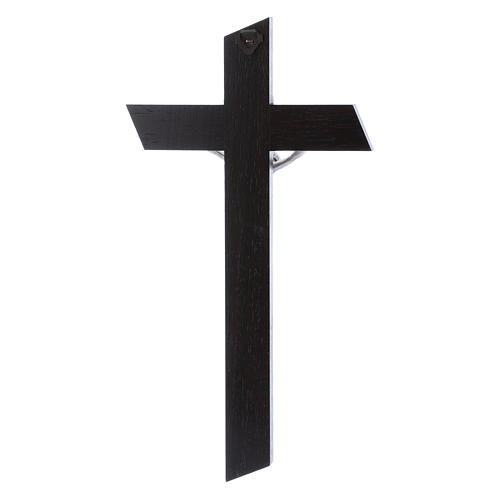 Kruzifix Oliven- und Wenge Holz versilberten Christus 25cm 3