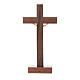 Krucyfiks na stół, styl nowoczesny, drewno orzechowe i oliwne, Ciało Chrystusa metalowe, 21 cm s3