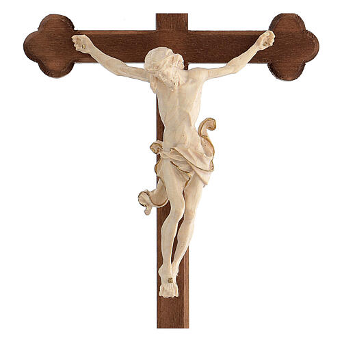 Crucifijo Leonardo cruz barroca bruñida cera hilo oro 2