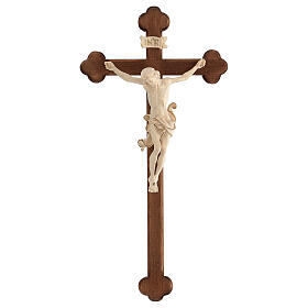 Crucifixo Leonardo cruz barroca brunida cera fio ouro