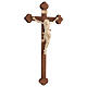 Crucifixo Leonardo cruz barroca brunida cera fio ouro s3