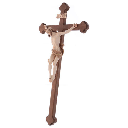 Crucifixo Leonardo cruz brunida barroca brunido 3 tons 3