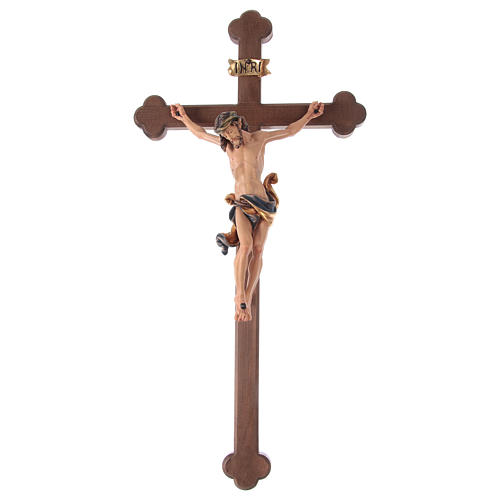 Crucifijo coloreado Leonardo cruz barroca bruñida 1