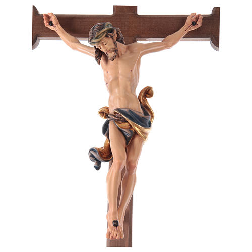 Crucifijo coloreado Leonardo cruz barroca bruñida 3