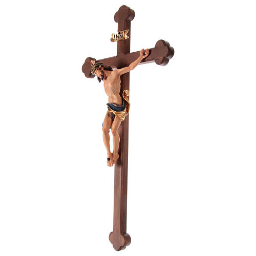 Crucifijo coloreado Leonardo cruz barroca bruñida 4