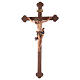 Crucifix coloré Léonard croix baroque brunie s1