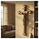 Leonardo crucifix in antique pure gold with Baroque burnished cross s4