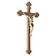 Crucifijo Leonardo oro de tíbar antiguo cruz barroca bruñida s7