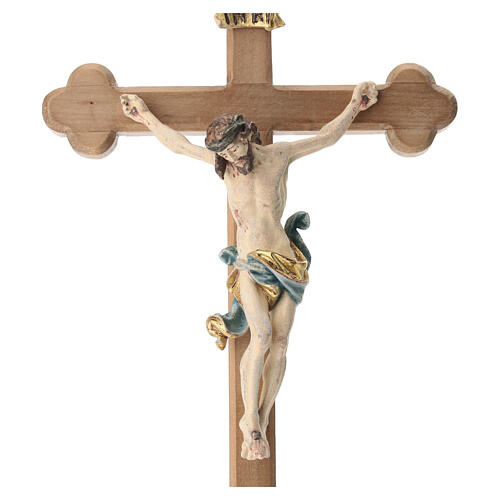 Crucifixo Leonardo ouro maciço antigo cruz barroca brunida 3