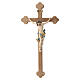 Crucifixo Leonardo ouro maciço antigo cruz barroca brunida s1