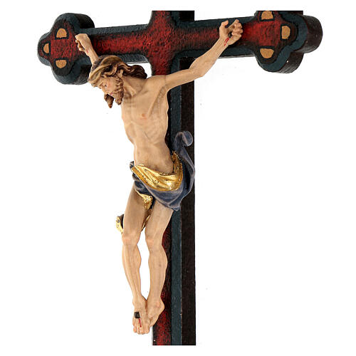 Crucifijo coloreado Leonardo cruz envejecida barroca 4