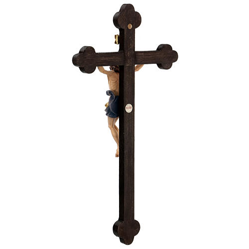Crucifijo coloreado Leonardo cruz envejecida barroca 6