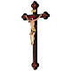 Crucifijo coloreado Leonardo cruz envejecida barroca s5