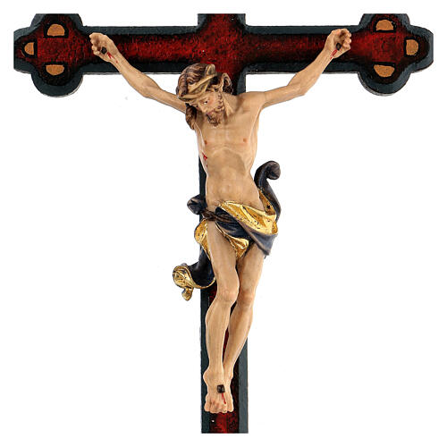 Crucifix coloré Léonard croix vieillie baroque 2