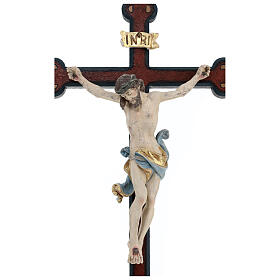 Kruzifix Mod. Leonardo bemalten Grödnertal Holz Barock Stil antikisiert