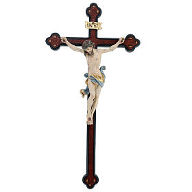 Crucifix Léonard or massif croix baroque vieillie
