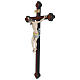 Crucifix Léonard or massif croix baroque vieillie s3