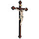 Crucifix Léonard or massif croix baroque vieillie s5