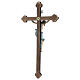 Crucifix Léonard or massif croix baroque vieillie s7