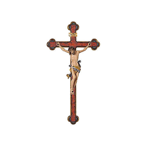 Kruzifix Mod. Leonardo bemalten Grödnertal Holz Barock Stil 1
