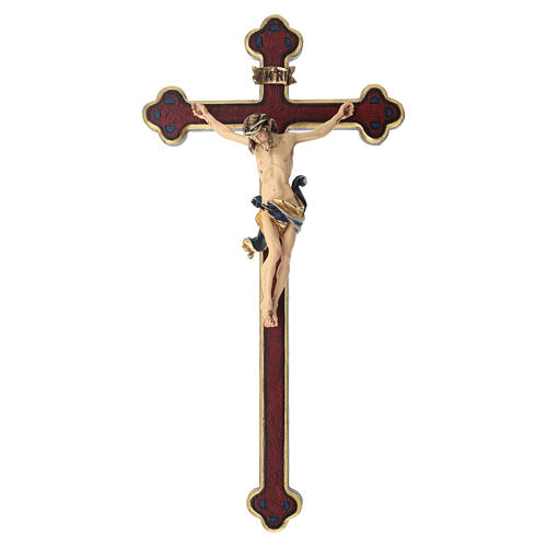 Crucifijo coloreado Leonardo cruz oro barroca 1