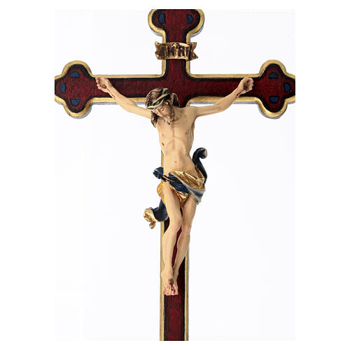 Crucifijo coloreado Leonardo cruz oro barroca 4