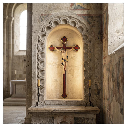 Crucifixo corado Leonardo cruz ouro barroca 3