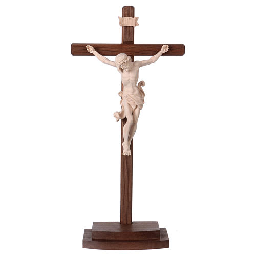 Crucifijo natural Leonardo cruz con base 1