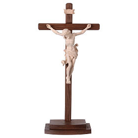 Leonardo crucifix in natural wood with cross and base