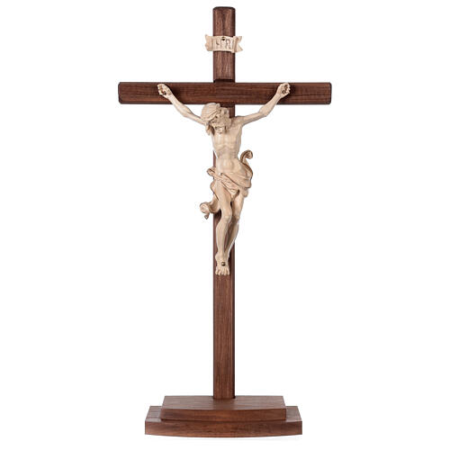 Crucifixo Leonardo cruz com base cera fil ouro 1