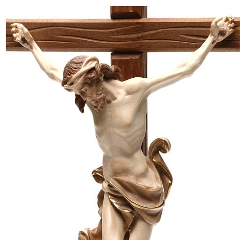 Kruzifix Mod. Leonardo Grödnertal Holz mit Basis braunfarbig 2