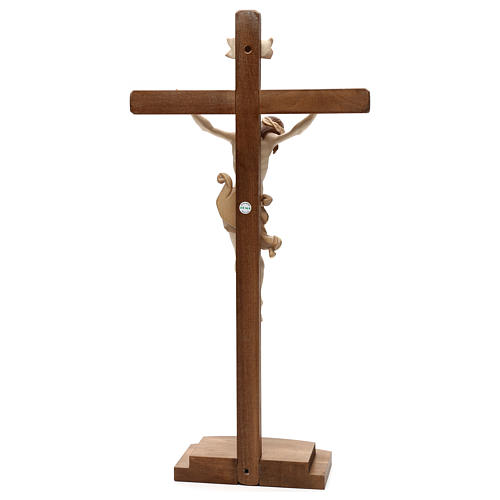 Kruzifix Mod. Leonardo Grödnertal Holz mit Basis braunfarbig 5