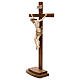 Leonardo crucifix with cross and base burnished in 3 colours s3
