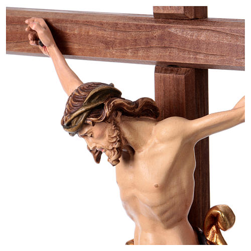 Kruzifix Mod. Leonardo bemalten Grödnertal Holz mit Basis 3